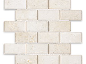 Crema Marfil Marble Brick 2 X 4 Beveled Polished or Honed